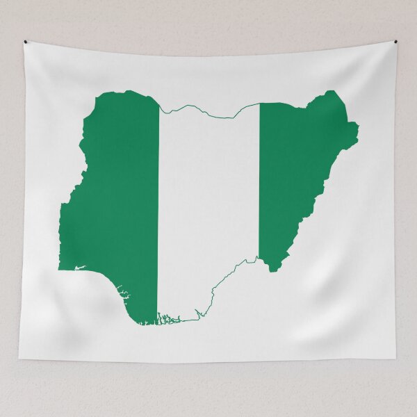 Item preview, Flag map of Nigeria designed and sold by Beluga Cat.