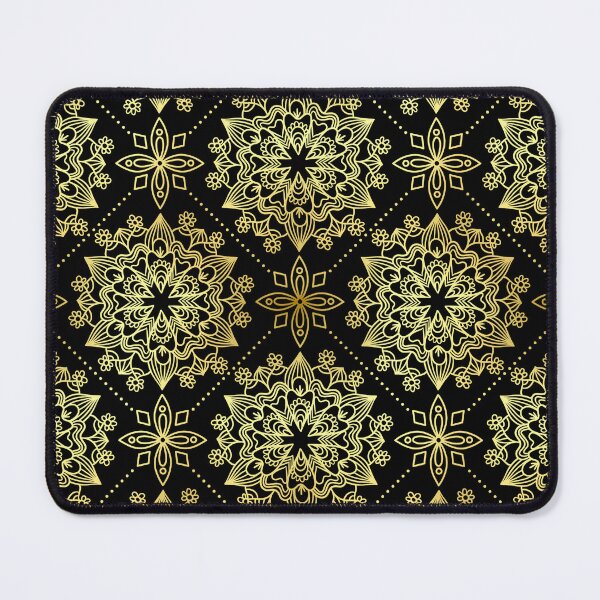 Item preview, Black and Gold Oriental Mandala Pattern with Circles, Diamonds, and Squares designed and sold by LDTreasures.