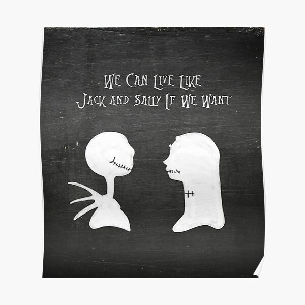 Chalkboard Live Like Jack & Sally Poster