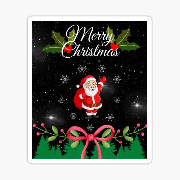 "Merry Christmas Art Design Draw Street Art Text Word Phrase" Sticker