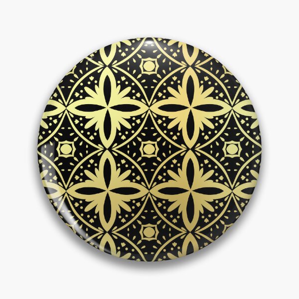 Item preview, Black and Gold Oriental Mandala Pattern with Circles and Crosses designed and sold by LDTreasures.