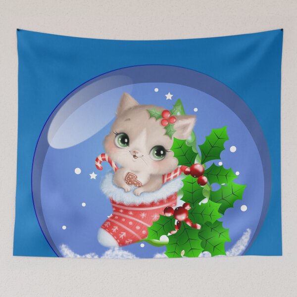 Item preview, Christmas Kitty Stocking Stuffer Snowglobe designed and sold by buycostarica.