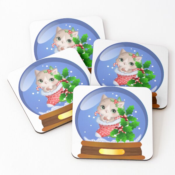 Item preview, Christmas Kitty Stocking Stuffer Snowglobe designed and sold by buycostarica.