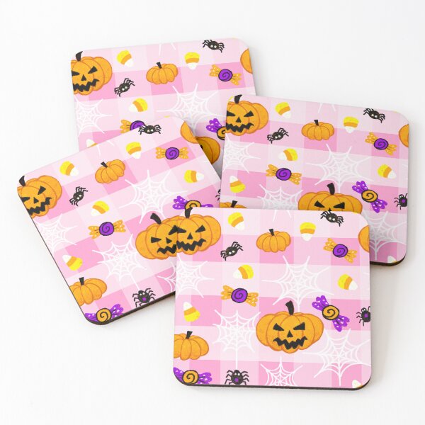 Item preview, Pastel Halloween Pink Plaid Pattern designed and sold by Julie Erin Designs.