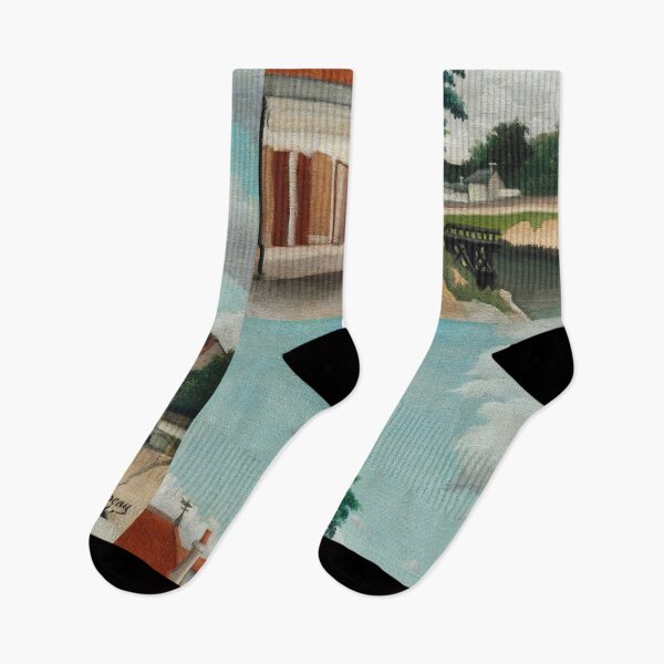 Item preview, Outskirts of Paris (ca. 1897–1905) by Henri Rousseau. Original from The Cleveland Museum of Art. Digitally enhanced by rawpixel. designed and sold by Design Repo.