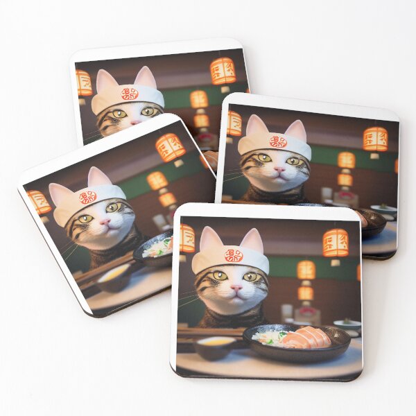 Item preview, Cute Sushi Cat Kawaii-Kawaii Sushi Cat-Cute Cat Eating Sushi  designed and sold by hassendz.