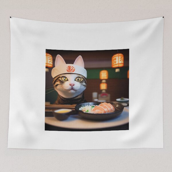 Item preview, Cute Sushi Cat Kawaii-Kawaii Sushi Cat-Cute Cat Eating Sushi  designed and sold by hassendz.