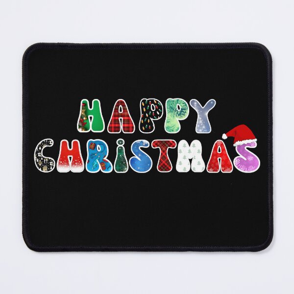 Item preview, Christmas Themed Picture Font Santa Hat Happy Christmas designed and sold by BearCaveDesigns.