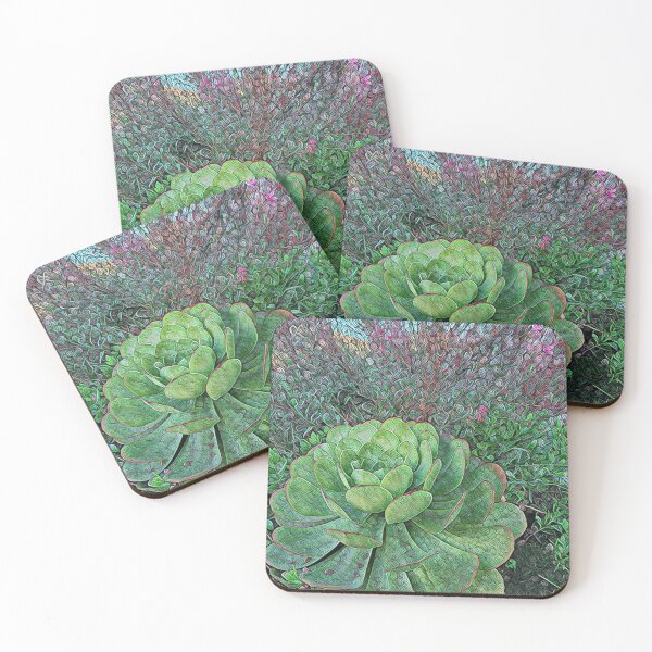 Item preview, Coily Succulent with Pink Flowers - Plant Photography designed and sold by MistyMorningsOR.