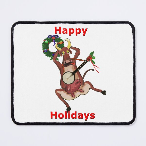 Item preview, Holiday Dancing Banjo Cow designed and sold by VerdeDoodleDuck.