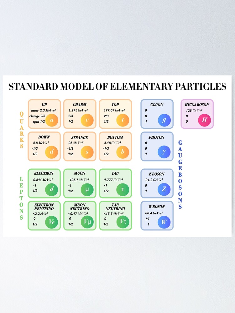 Póster «modelo estándar de física de partículas» de ScienceCorner |  Redbubble