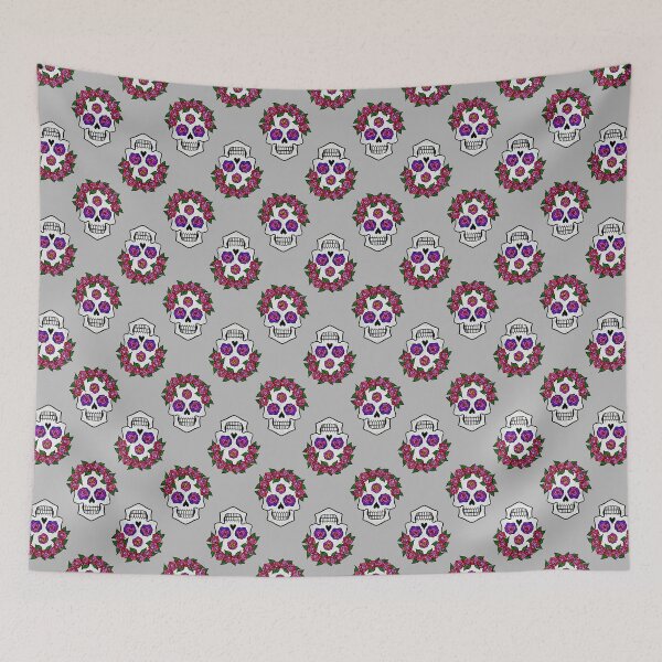 Item preview, Skull with a Crown of Roses Gray designed and sold by Julie Erin Designs.