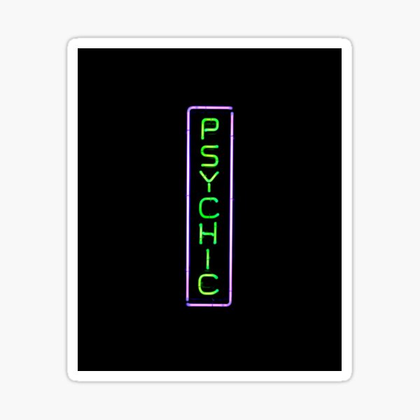 Psychic // Neon City Lights Sign Sticker