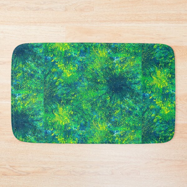 Item preview, Sacred Token From The Emerald Tablet #610 New Age 5D Original Hand-painted Abstract Painting Detail 2 In Blue Green Yellow Inspired By Jungle Rainforest Wilderness Botanical Garden Flora And Fauna designed and sold by Rainbow Artist Orlando L.