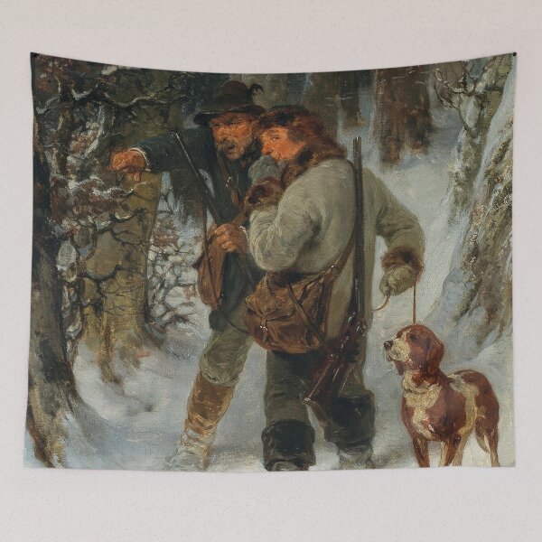 Item preview, Looking for the Game | Hugo Kauffmann | 1872 German Hunting Art designed and sold by CJET.
