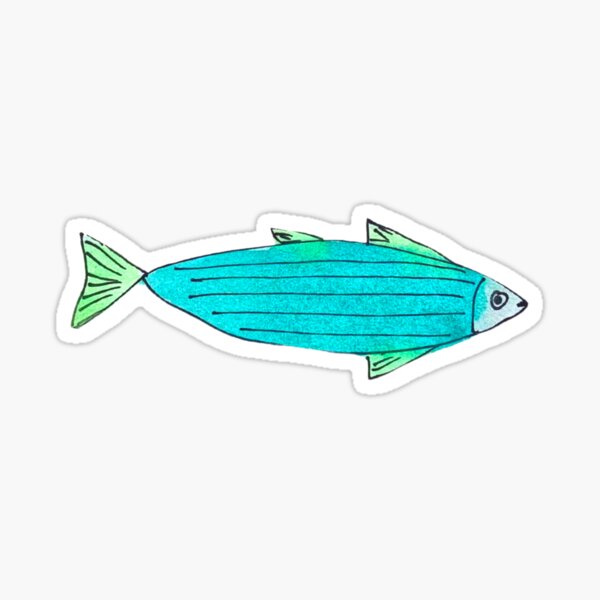 Teal colored Fish (Abstract) Sticker