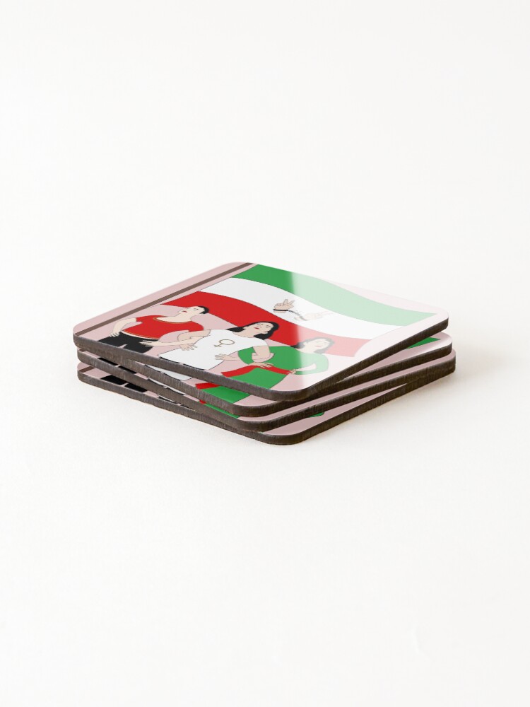 Thumbnail 4 of 5, Coasters (Set of 4), Free Iran flag designed and sold by Roshi-R.