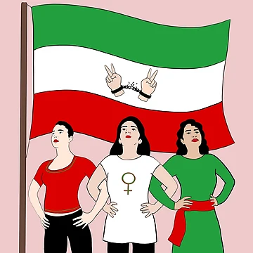 Artwork thumbnail, Free Iran flag by Roshi-R