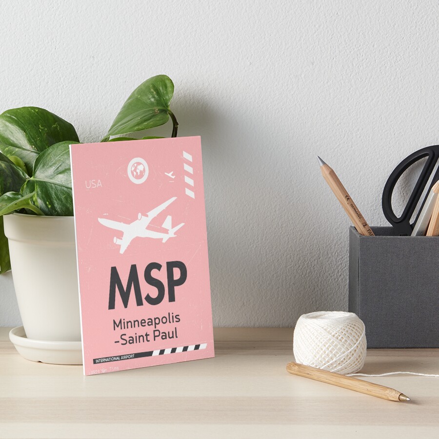 "MSP Minneapolis Saint Paul airport tag" Art Board Print by Aviators