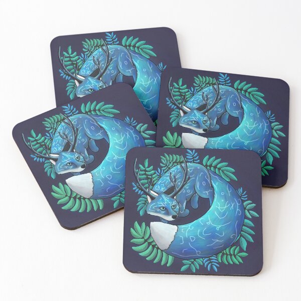 Item preview, Blue Deer Fox & Plants designed and sold by Brandyn Saunders.