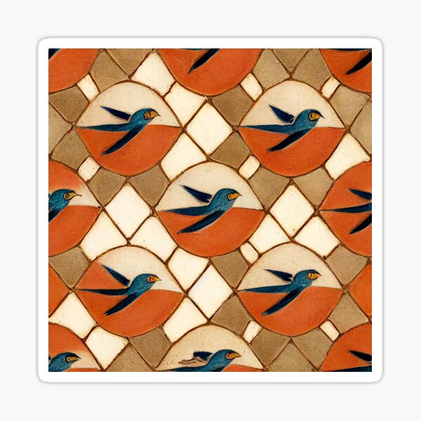 Item preview, Swallows Portuguese tile Style designed and sold by Myriam Iart.