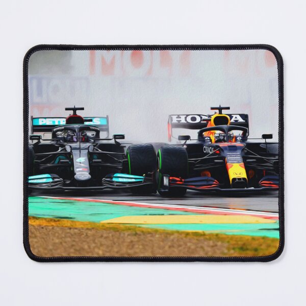 Item preview, Max Verstappen fighting with Lewis Hamilton during the 2021 Grand Prix at Imola designed and sold by MariaRivera99.