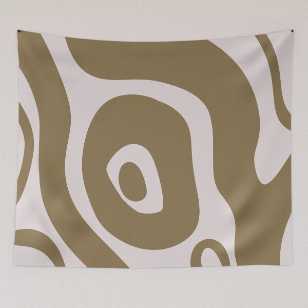 Item preview, Liquid Swirl Abstract Maximalist Pattern Retro Aesthetic Groovy Style Olive Brown designed and sold by scorpiolane.