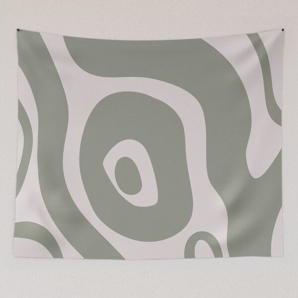 Item preview, Liquid Swirl Abstract Maximalist Pattern Retro Aesthetic Groovy Style Sage Green designed and sold by scorpiolane.