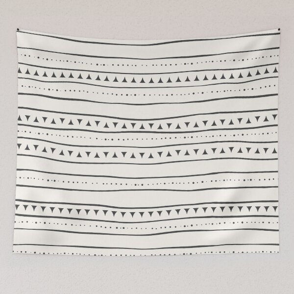 Item preview, Boho off-white horizontal stripe pattern with original hand-drawn lines. Calm pastel orange and off white trendy pattern in minimalistic style. designed and sold by ChrisiMM.