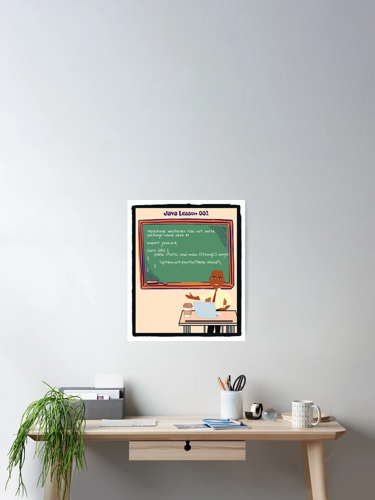 Thumbnail 2 of 3, Poster, Java developer Hello World black man edition designed and sold by OmStyleStudio.