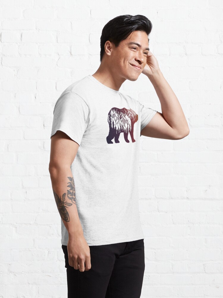 Alternate view of California Bear with Mountains Landscape Classic T-Shirt