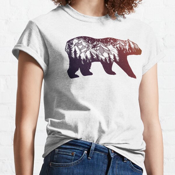 California Bear with Mountains Landscape Classic T-Shirt
