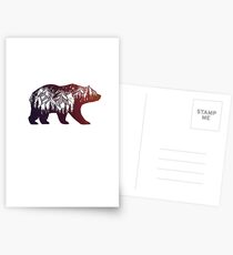 California Bear with Mountains Landscape Postcards