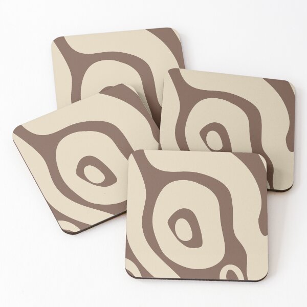 Item preview, Liquid Swirl Abstract Maximalist Pattern Retro Aesthetic Groovy Style Brown & Muted Yellow designed and sold by scorpiolane.