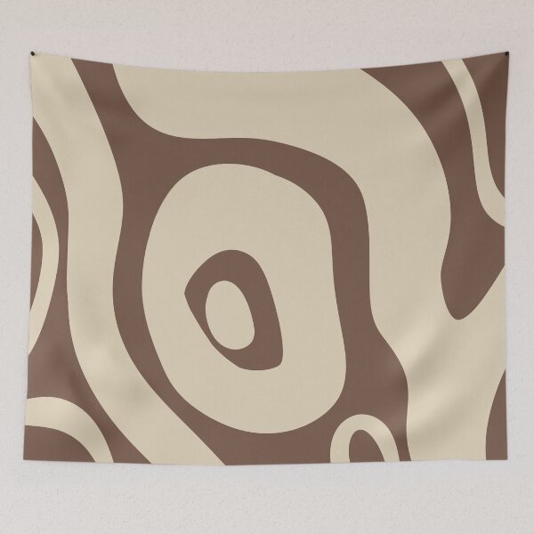 Item preview, Liquid Swirl Abstract Maximalist Pattern Retro Aesthetic Groovy Style Brown & Muted Yellow designed and sold by scorpiolane.