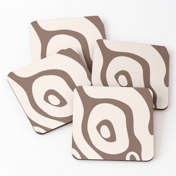 Item preview, Liquid Swirl Abstract Maximalist Pattern Retro Aesthetic Groovy Style Cream & Brown designed and sold by scorpiolane.
