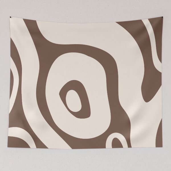 Item preview, Liquid Swirl Abstract Maximalist Pattern Retro Aesthetic Groovy Style Cream & Brown designed and sold by scorpiolane.