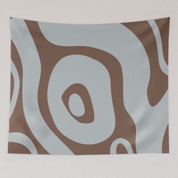 Item preview, Liquid Swirl Abstract Maximalist Pattern Retro Aesthetic Groovy Style Deep Blue & Brown designed and sold by scorpiolane.