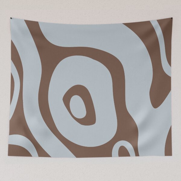 Item preview, Liquid Swirl Abstract Maximalist Pattern Retro Aesthetic Groovy Style Gray Blue & Brown designed and sold by scorpiolane.