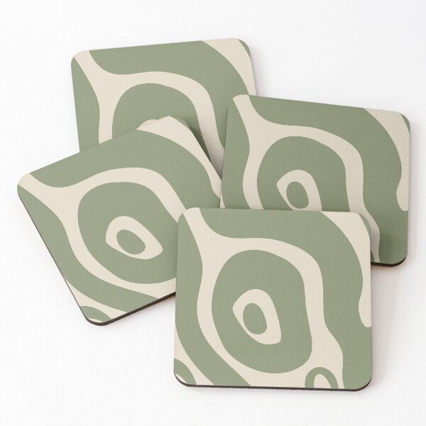 Item preview, Liquid Swirl Abstract Maximalist Pattern Retro Aesthetic Groovy Style Green & Muted Yellow designed and sold by scorpiolane.