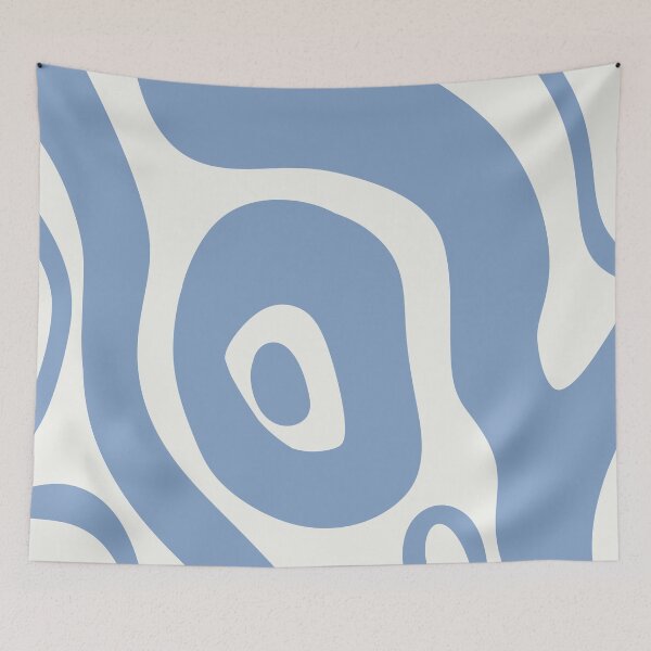Item preview, Liquid Swirl Abstract Maximalist Pattern Retro Aesthetic Groovy Style Light & Dark Blue designed and sold by scorpiolane.