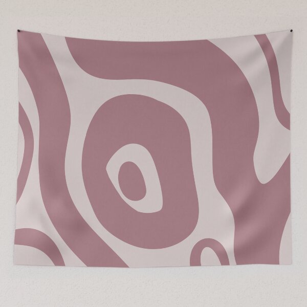 Item preview, Liquid Swirl Abstract Maximalist Pattern Retro Aesthetic Groovy Style Light & Dark Muted Pink designed and sold by scorpiolane.