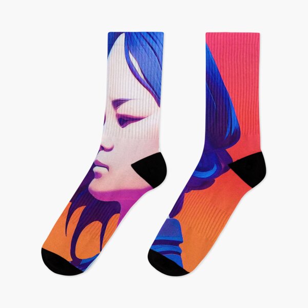 Item preview, STREET POP ART ASIAN GIRL blue hair, profile, military look designed and sold by DRK7DSGN.