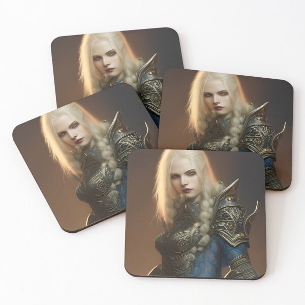 Item preview, Sexy Blonde Vampire Warrior Queen in Blue Armor Seductress Dark Artwork designed and sold by Eliteijr.