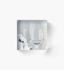 Charcoal Drawing; Party Setting with Bokeh Background Acrylic Block
