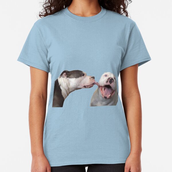 pitbull1 licks pitbull 2 Classic T-Shirt