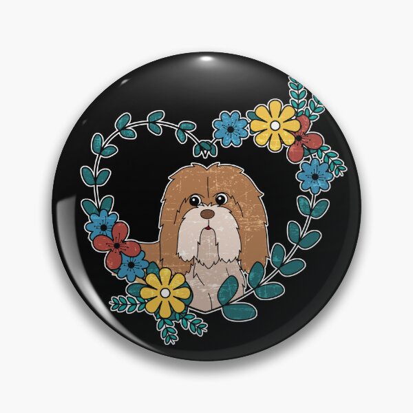 Item preview, Lhasa Apso Dog Puppy Floral Cute Distressed designed and sold by creative321.