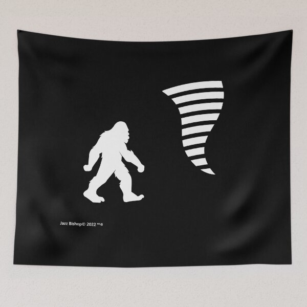 Item preview, Bigfoot Chasing Tornado designed and sold by Jazz Bishop’s Tornado Alley Tees.