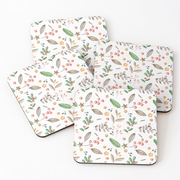 Item preview, Christmas Seamless leaves &berries Patterns  designed and sold by Oonward2021.