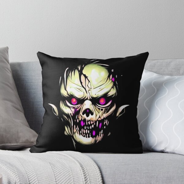 Item preview, Zombie Head Purple Eyes Horror Sticker Illustrated  designed and sold by WonkaDunkaDunk.